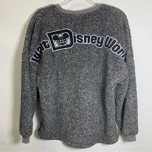 WALT DISNEY WORLD Disneyland Parks Spirit Jersey Sherpa Fleece  Pullover Sweater